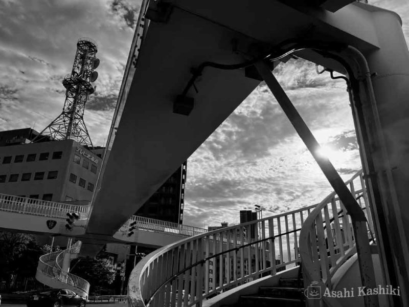 札幌・十字歩道橋の全景